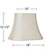 Creme Large Rectangle Cut Corner Lamp Shade 10" Wide x 7" Deep at Top and 16" Wide x 12" Deep at Bottom and 13" Slant x 12.5" H (Spider) Replacement with Harp and Finial - Springcrest view 4