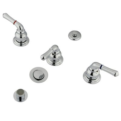 Kingston Brass KB321 Magellan Triple Handle Bidet Faucet with Magellan Lever Handles, Polished Chrome