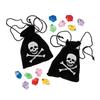 Fun Express - Pirate Drawstring Bags W/ Plastic Jewels - Toys - Value Toys - Play Money - 12 Pieces view 1