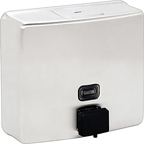 ASI Soap Dispenser, Horizontal, 40 Oz. Capacity, Stainless Steel, 8 1/8 x 4 3/4 x 4-Inch