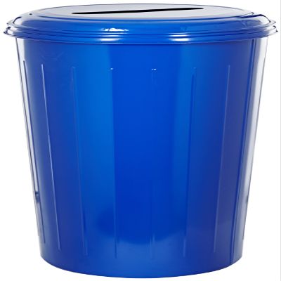 Witt Industries 10/1STDB Steel 20-Gallon Recycling Trash Can with Slotted Top, Legend "Paper Only, Recycle", Round, 30" Height, Dark Blue