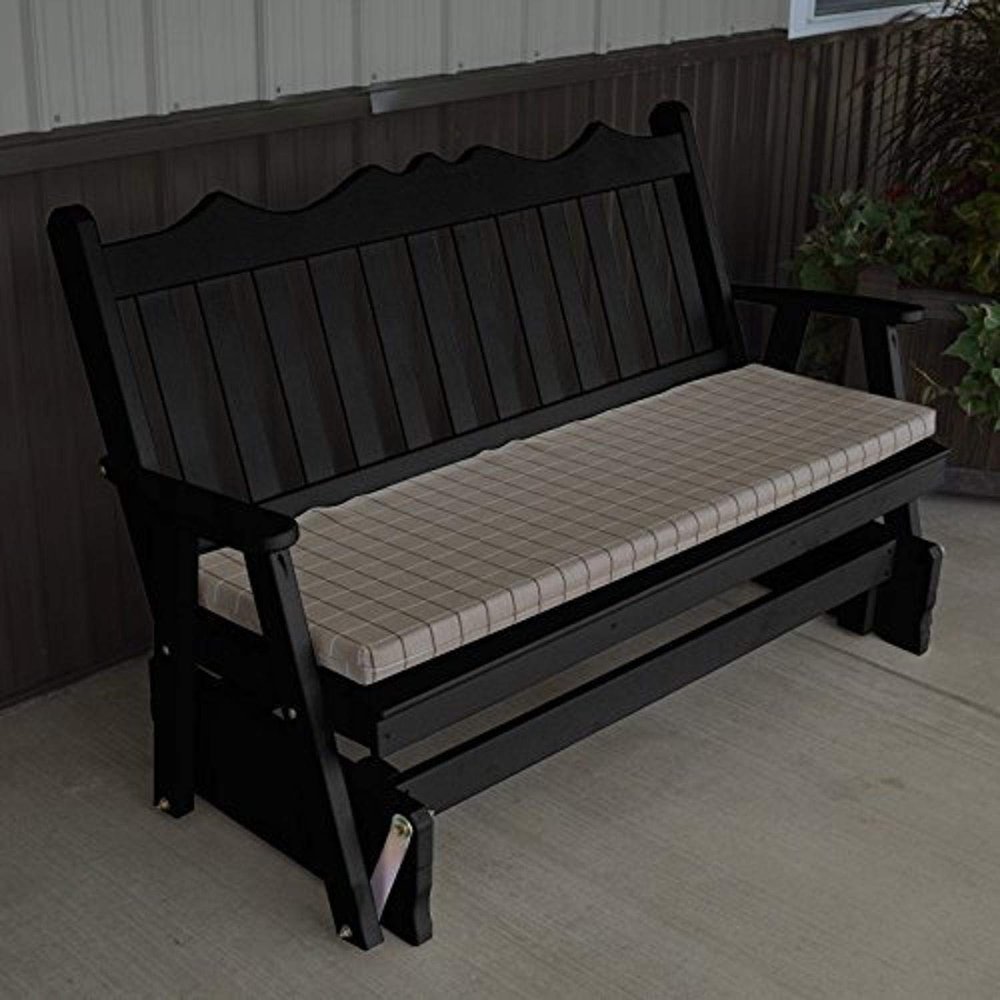 A & L Furniture Yellow Pine Royal English Deluxe Glider, 5', Black