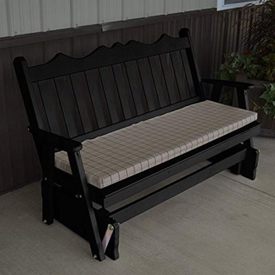 A & L Furniture Yellow Pine Royal English Deluxe Glider, 5', Tractor Red