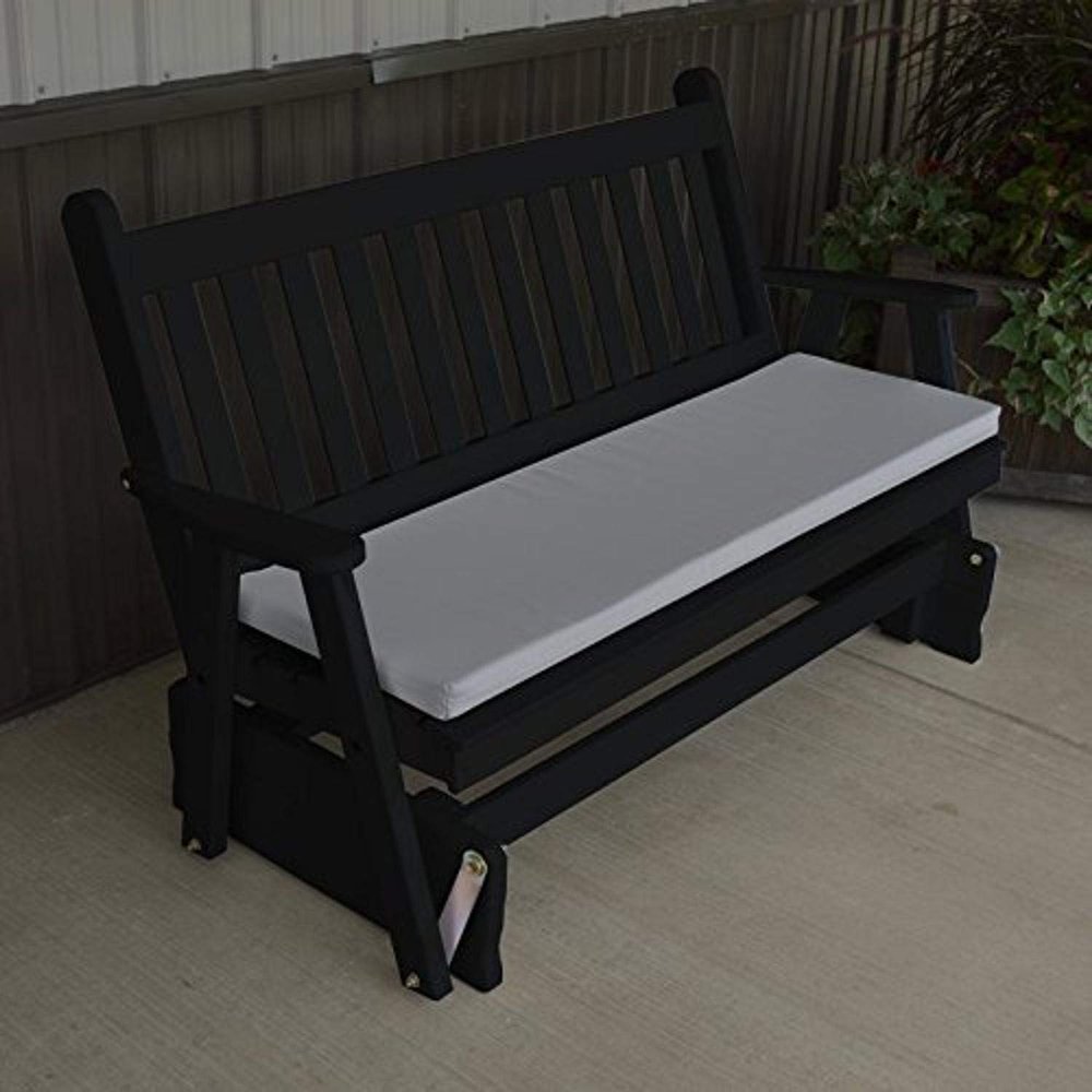 A & L Furniture Yellow Pine Traditional English Glider Bench, 5', Lime