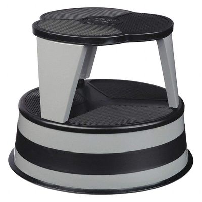 Cramer Steel Round Office Stool, 14-1/2" Overall Height, 350 lb. Load Capacity, Number of Steps: 2-1 Each