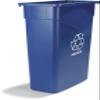 Carlisle FoodService Products TrimLine Rectangle RECYCLE Waste Container, 23 Gallons, Blue view 1