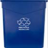 Carlisle FoodService Products TrimLine Rectangle RECYCLE Waste Container, 23 Gallons, Blue view 2
