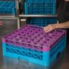 CFS OptiClean 49-Compartment Glass Rack with 2 Extenders Lavender view 2