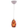 VAXCEL Milano Satin Nickel Mini Pendant Ceiling Light Red Orange Glass view 1