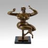 Kunst & Ambiente - Bronze Statue - Seated Woman with Upraised Arm - Signed Gaston Lachaise - Sculptures for Sale - Decorative Figurine - Figure on Marble Base view 1