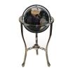 American Atelier Polished Stone Globe with Tall Brass Stand, Black view 1