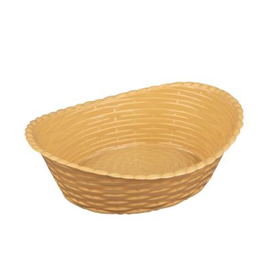 Olympia 6666 Kristallon Oval Polypropylene Basket - 260x215mm 10 1/4x8 1/4", Cream