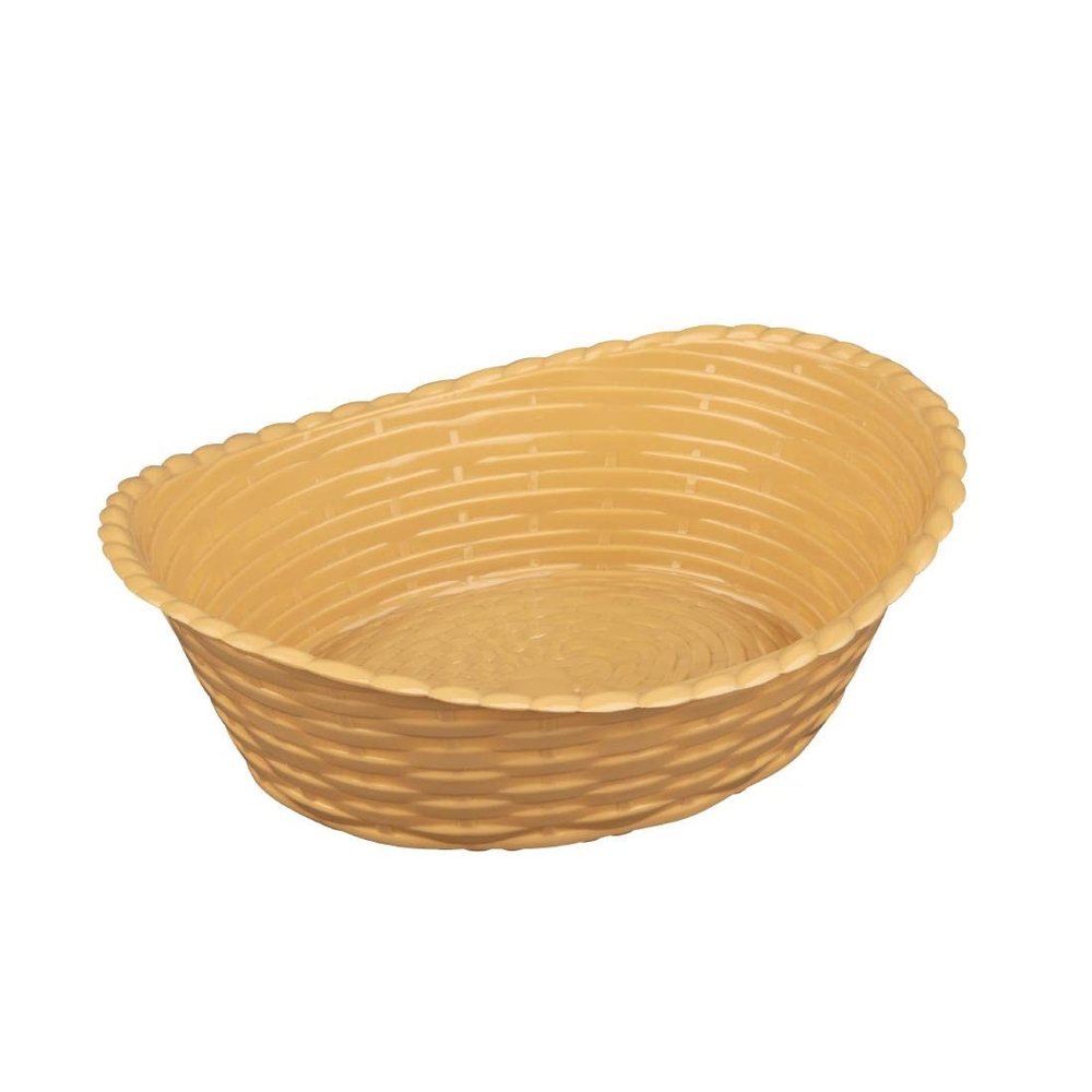 Olympia 6666 Kristallon Oval Polypropylene Basket - 260x215mm 10 1/4x8 1/4", Cream