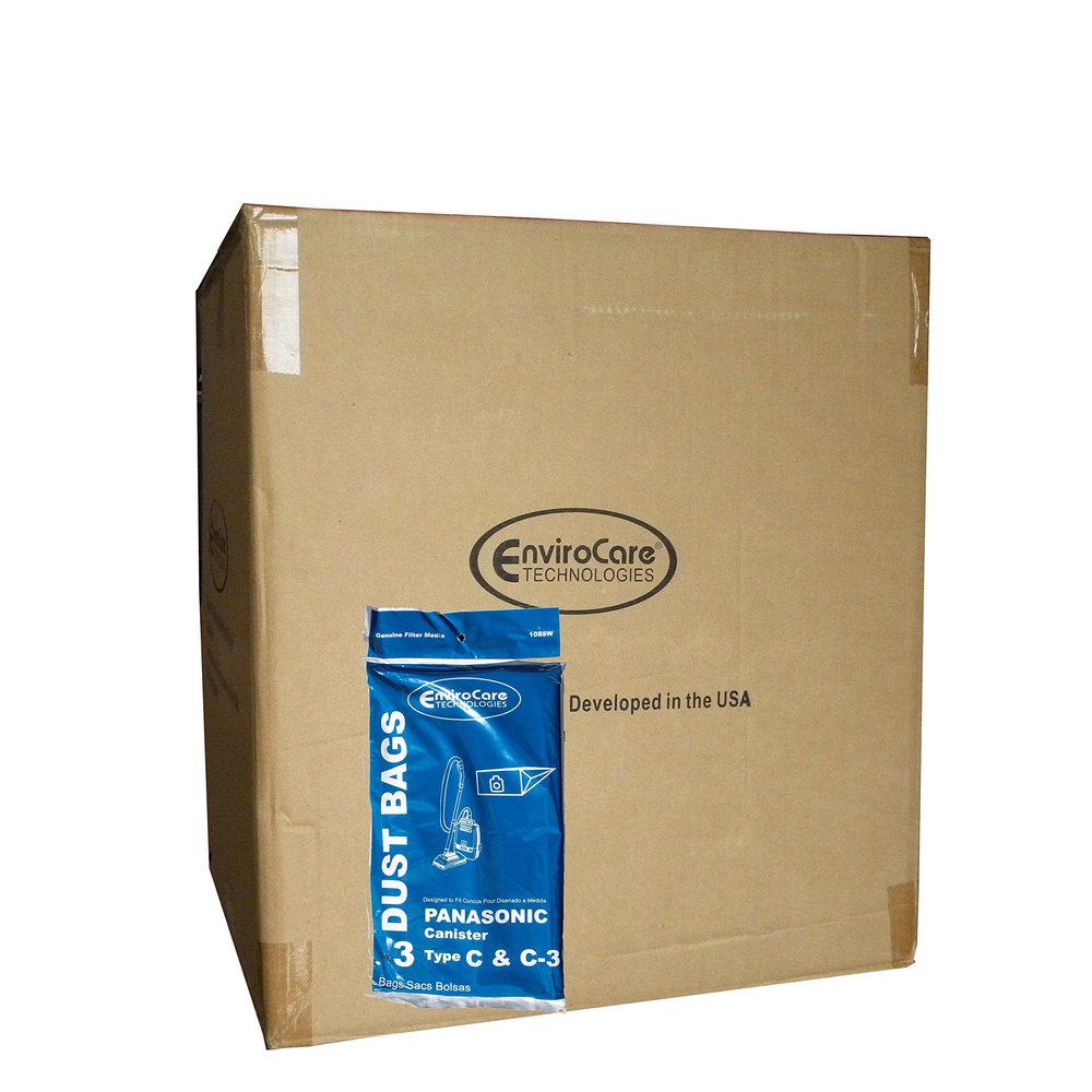 150 Panasonic Type C C-3 C3 Allergy Vacuum Bags, Canisters Vacuum Cleaners, MC-125P, MC125P, MC771, MC772, MC8310, MC8320, MC8330