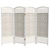 4 ft. Short Fiber Weave Folding Screen - White - 4 Panels view 1