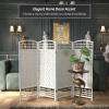 4 ft. Short Fiber Weave Folding Screen - White - 4 Panels view 2