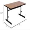 Correll 24"x72" Adjustable Height Training & Computer Tables, Medium Oak High Pressure Laminate, Computer Work Station (CSA2472-06) view 2