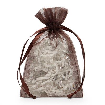 Brown Organza Favor Bags 4" X 6" | Quantity: 30