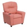 Flash Furniture Chandler Vinyl Kids Recliner with Cup Holder and Safety Recline, Contemporary Reclining Chair for Kids, Supports up to 90 lbs., Pink view 1