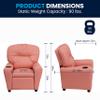 Flash Furniture Chandler Vinyl Kids Recliner with Cup Holder and Safety Recline, Contemporary Reclining Chair for Kids, Supports up to 90 lbs., Pink view 2