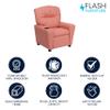 Flash Furniture Chandler Vinyl Kids Recliner with Cup Holder and Safety Recline, Contemporary Reclining Chair for Kids, Supports up to 90 lbs., Pink view 3