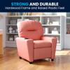 Flash Furniture Chandler Vinyl Kids Recliner with Cup Holder and Safety Recline, Contemporary Reclining Chair for Kids, Supports up to 90 lbs., Pink view 4
