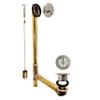 Westbrass D324-20G-05 22-1/2" Brass Bath Waste & Overflow Assembly with Trip Lever and Beehive Strainer Grid Drain, Polished Nickel view 1