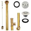 Westbrass D324-20G-05 22-1/2" Brass Bath Waste & Overflow Assembly with Trip Lever and Beehive Strainer Grid Drain, Polished Nickel view 2