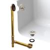 Westbrass D324-20G-05 22-1/2" Brass Bath Waste & Overflow Assembly with Trip Lever and Beehive Strainer Grid Drain, Polished Nickel view 3