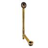 Westbrass D324-20G-05 22-1/2" Brass Bath Waste & Overflow Assembly with Trip Lever and Beehive Strainer Grid Drain, Polished Nickel view 4