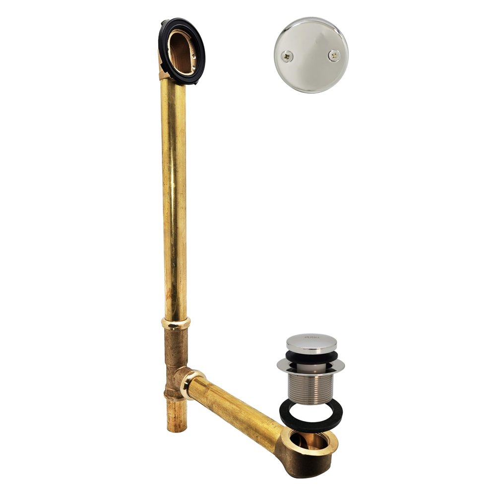 Westbrass D326-20G-05 Tip Toe Bath Waste - 22 in. Make-Up, 20 Ga. Tubing in Polished Nickel
