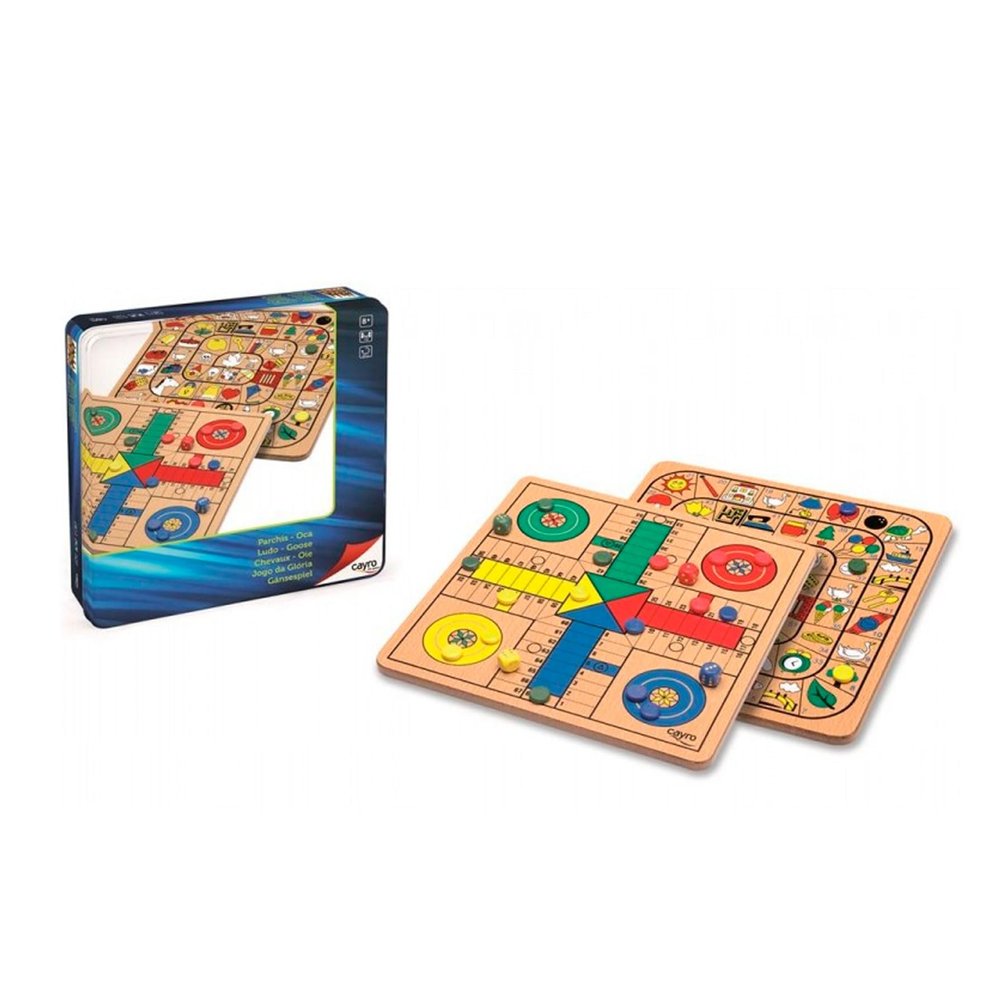 Cayro - Parchis and Oca Metal Box- Traditional Game - Board Game - Development of Cognitive Skills - Board Game (752), Multicoloured