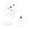 Casual Home Drop Leaf Breakfast Cart with 2 Stools-White, 32"D x 29.75"W x 33"H view 3