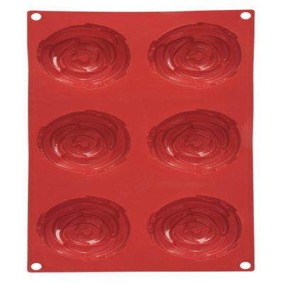 Premier Housewares 6 Rose Cake Mould Tray - Red