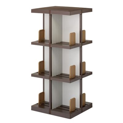 ISETO I-485 DEVIC Rotating Rack, 3 Tiers, Brown
