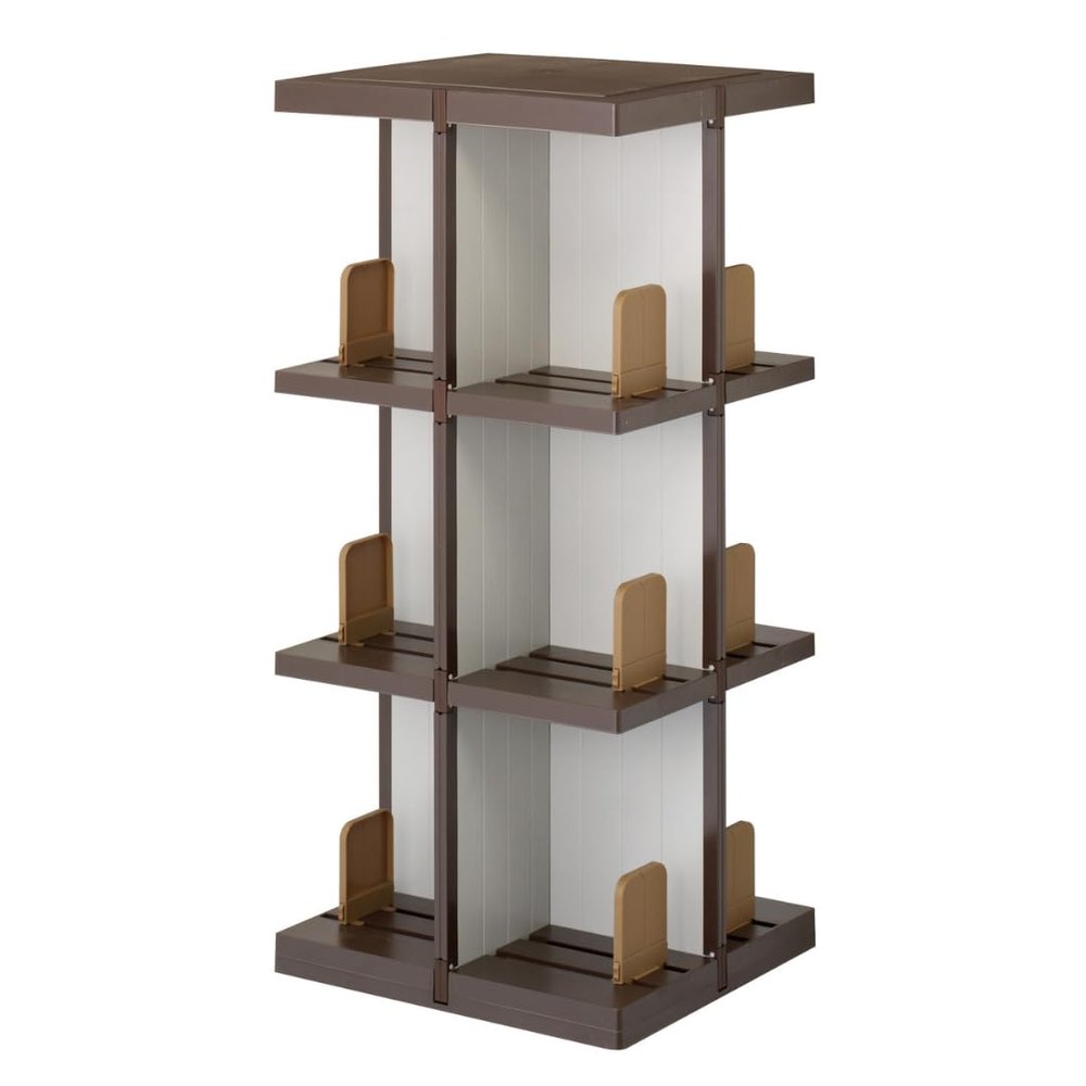 ISETO I-485 DEVIC Rotating Rack, 3 Tiers, Brown
