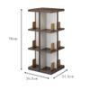 ISETO I-485 DEVIC Rotating Rack, 3 Tiers, Brown view 2