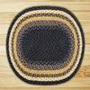 Earth Rugs Oval Area Rug, 8' x 11', Light Dark Blue/Mustard view 1