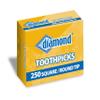 Diamond Square Center Round Toothpicks, 48 Boxes of 250-ct each (12,000 toothpicks) view 1