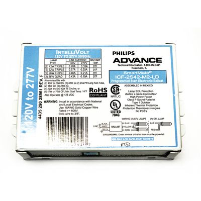 Advance SmartMate ICF-2S42-M2-LD - (2) Lamp Fluorescent Ballast - 42 Watt CFL - 120/277 Volt - Programmed Start - 1.0 Ballast Factor