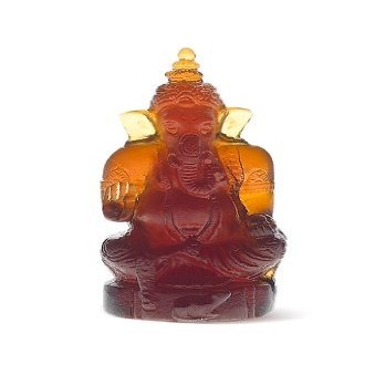 Daum Crystal Ganesha Dark Amber