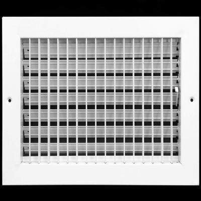 HVAC Premium 12''w X 8''h Adjustable AIR Supply Diffuser - HVAC Vent Cover Sidewall or Ceiling - Grille Register - High Airflow - White [Outer Dimensions: 13.75''w X 9.75''h]