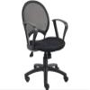Boss Office Products Mesh Task Chair with Loop Arms in Black view 1