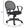 Boss Office Products Mesh Task Chair with Loop Arms in Black view 3