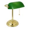 LIGHTACCENTS Traditional Bankers Desk Lamp with Green Glass Shade and Brass Base  Classic Desk Lamp with Pull Chain, Office Lighting, Vintage Style Reading Light view 1