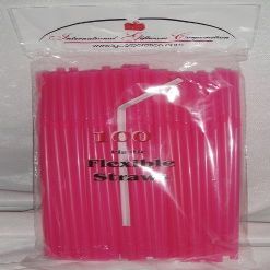 IGC 1,000 Straws - Flex/Flexible Drinking Straws - Luau - Wedding - Party - Hot Pink - 1,000 Flexible Straws (10 packs x 100 straws)