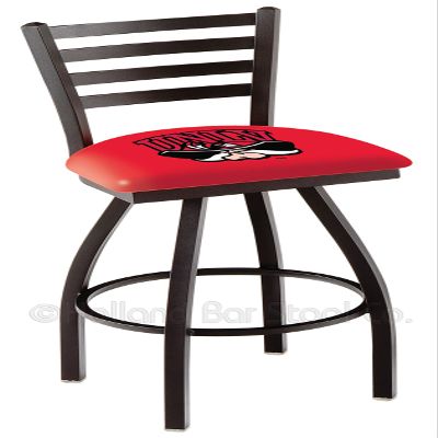 Holland Bar Stool Co. L014-25" Black Wrinkle UNLV Swivel Bar Stool with Ladder Style Back