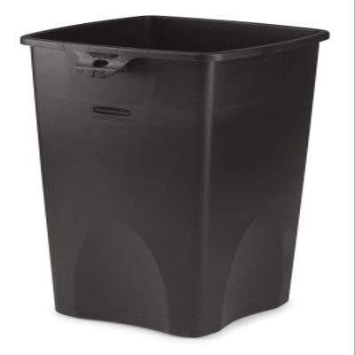 Rubbermaid Commercial RCP356988BK Untouchable Waste Container Square Plastic 23 gal.