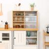 (Fujiboeki) Fuji Boeki 81909 Cupboard, Kitchen Storage, Compact, Width 23.6 x Depth 11.4 x Height 17.3 inches (60 x 29 x 44 cm), Natural, Glass Door, Movable Shelf, Living Alone, Assembly view 3