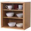 (Fujiboeki) Fuji Boeki 81908 Cupboard, Kitchen Storage, Compact, Width 16.9 x Depth 11.4 x Height 17.3 inches (43 x 29 x 44 cm), Natural, Glass Door, Movable Shelf, Living Alone, Assembly view 1
